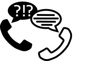 Illustration: Pratbubblor mellan två telefonlurar